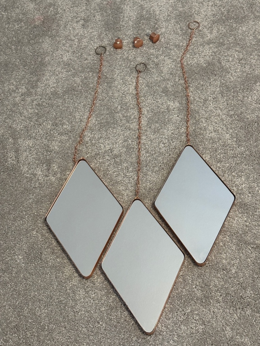 Set of 3 Umbra Dima Mirrors Rose Gold Colour